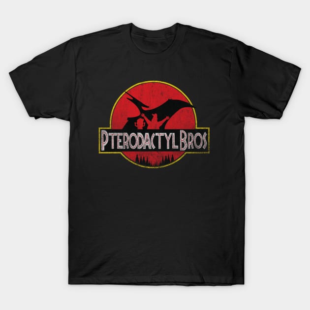 Pterodactyl Bros. (distressed) T-Shirt by Bubbletron